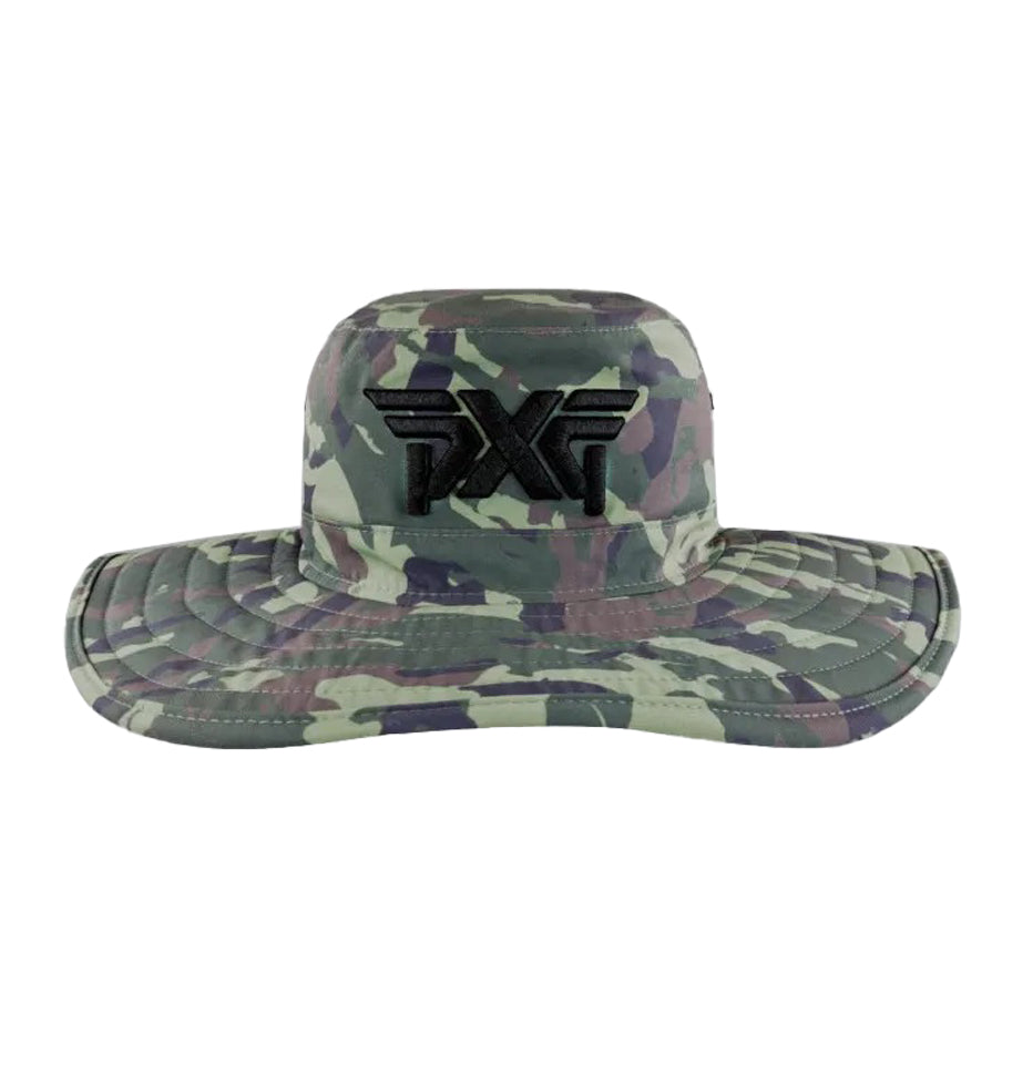 PXG Jungle Camo Bush Hat | Fairway Camo Green- Black Logo H-BUSHHAT-FC-BLKLOGO