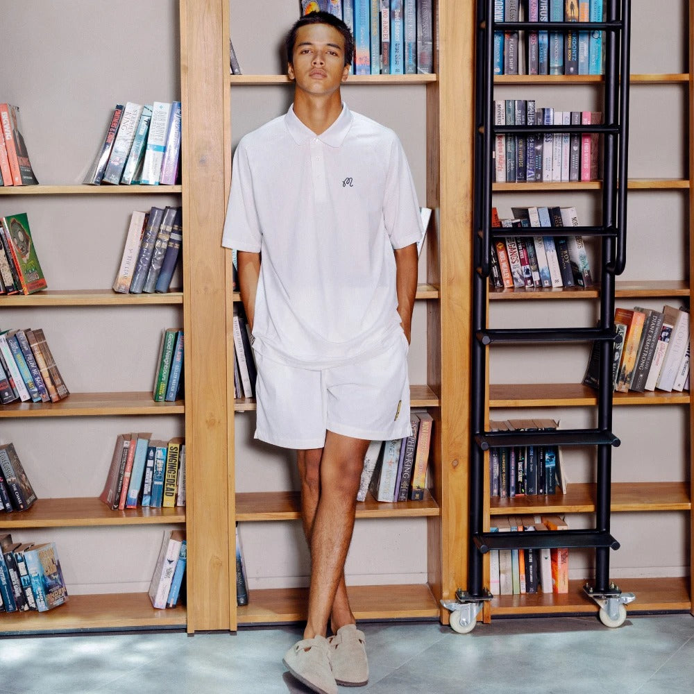 Malbon La Mar Blackbird Polo | White M-7991