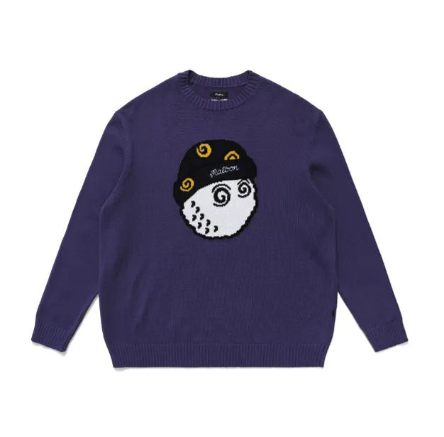 Malbon Wiz Knit Sweater Cloud | Purple M-7685-PUR