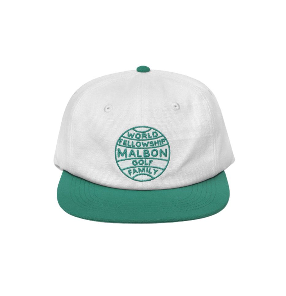 Malbon World Fellowship Painter's Hat | White/Dark Green M-8223