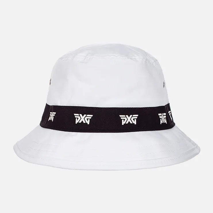 PXG Logo Repeat Bucket Hat | White H-RPTLOGO-BUCKET-WHT