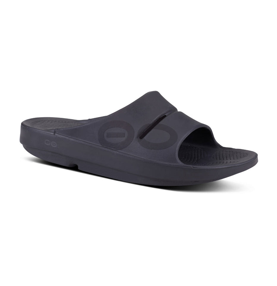 Oofos Ooahh Sport Slide Sandal - Matte Black 1500MATBLK