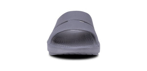 Oofos Ooahh Slide Sandal - Slate 1100SLATE slipperM4W6Edge on Street
