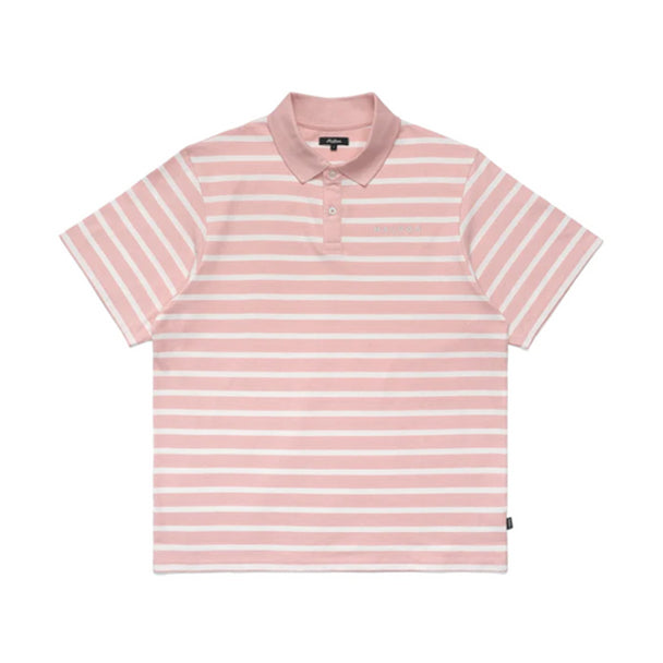 Malbon Mantis Striped Polo |  Coral M-7972