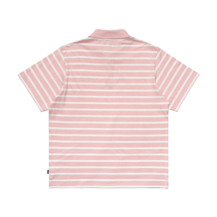 Malbon Mantis Striped Polo |  Coral M-7972