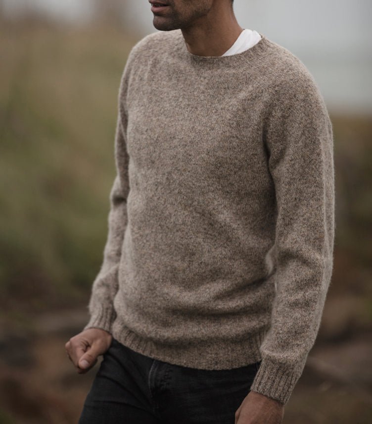 Harley Of Scotland Sweater Shaggy - Mushroom M3834-621 – Edge on